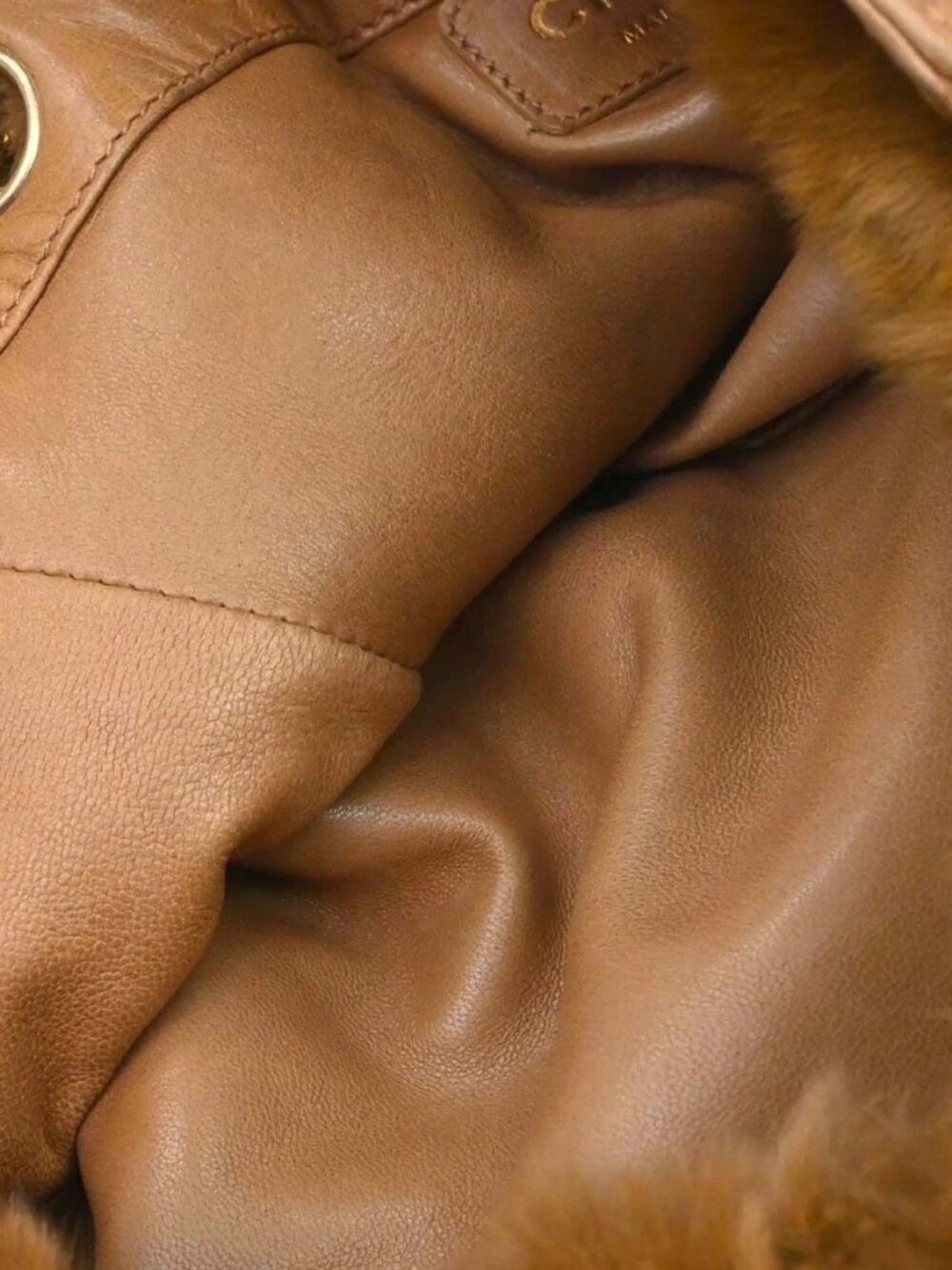 Chanel Brown Lapin Fur Drawstring Shoulder Bag 187287 - Picture 13 of 16